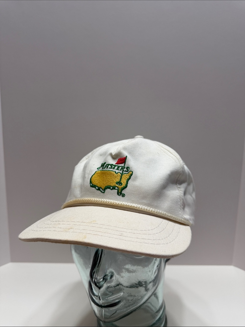 Vintage Masters Cream Cap with Green & Yellow Embroidered Logo - Picture 1 of 14